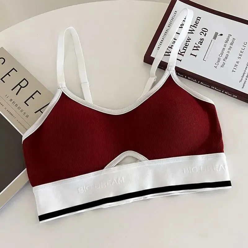 Nahtlose Sport-Bralette für Teenager, kabellos, Anti-Sagging, dünne Körbchen, kleine Bruststütze, Racerback, leichtes BH-Set, Dessous — image 9