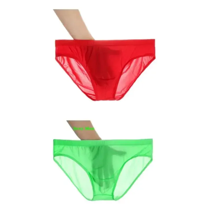 2PCS Ultra Thin Ice Silk กางเกง Plus ขนาด M-4XL สีทึบเยาวชนโปร่งแสงต่ำเอว Breathable เซ็กซี่ชายกางเกง — image 19