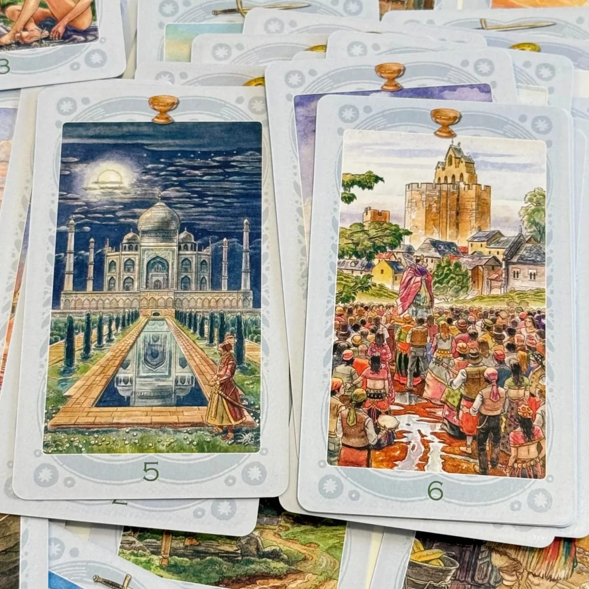 Versi Rusia Таро священных мест Permainan Papan Ramalan Pesta Kad Tarot 78 Ramalan