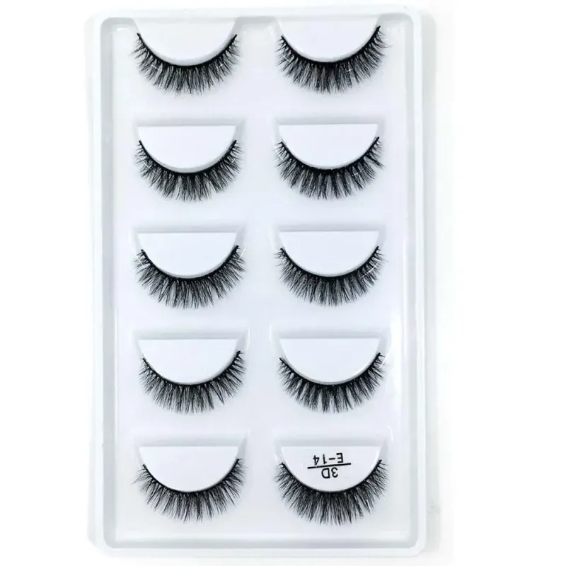 5Pairs 3D Handmade Fake Eyelashes Natural Long Thick Daily Makeup Thick Cross Eyelashes Eye Lashes — image 22