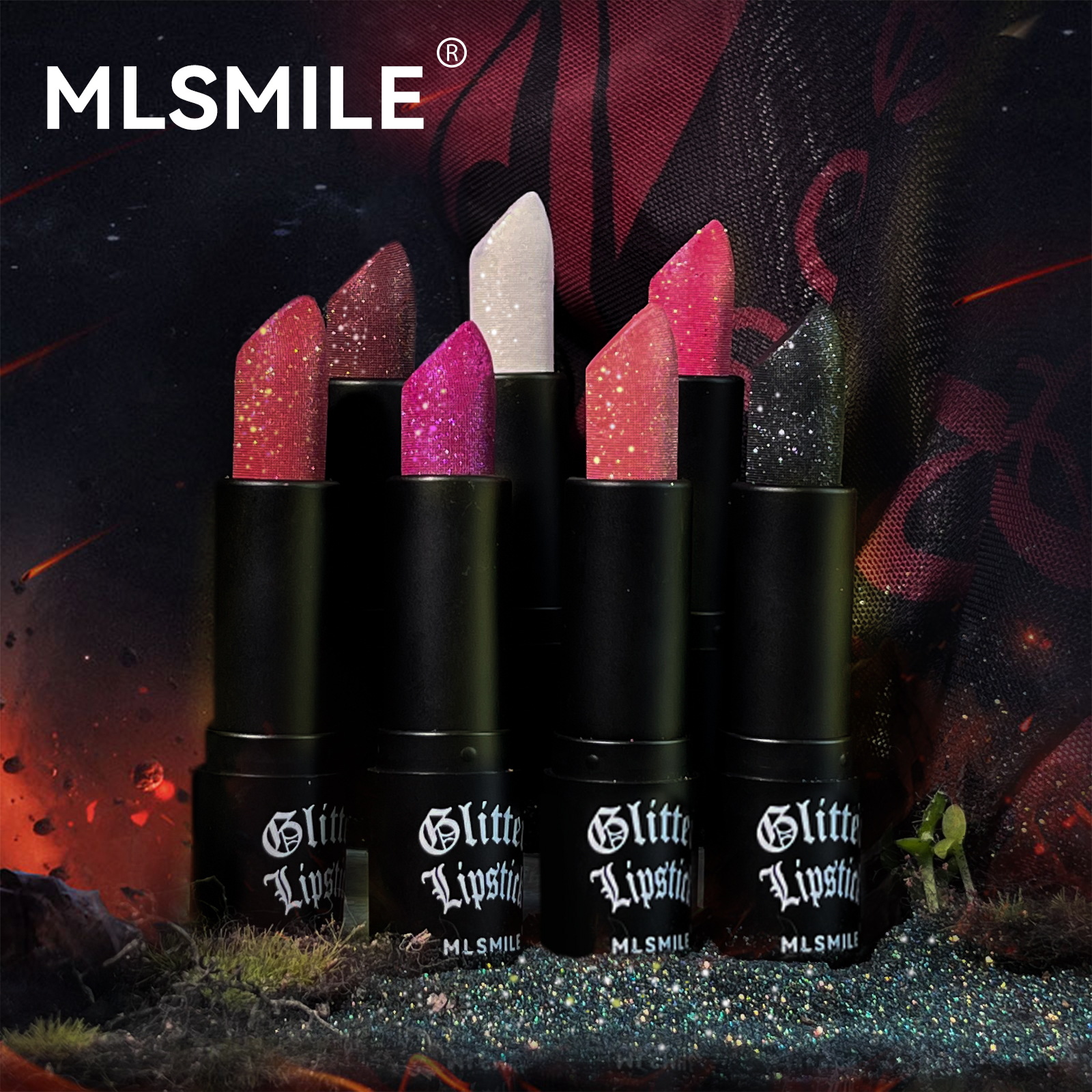 7Colors Glitter Lipstick Waterproof Long Lasting Diamond Pearlescent Metallic Lipstick Black Lipgloss Women Lips Makeup Cosmetic — image 3