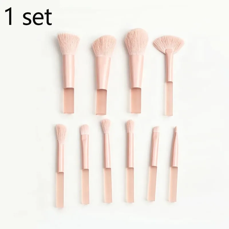 10-teiliges Reise-Make-up-Pinsel-Set, Mini-Make-up-Pinsel in Reisegröße, kleine Lidschatten, Augen, Lippenstift, Foundation-Pinsel, Schatten, Kontur, Rouge