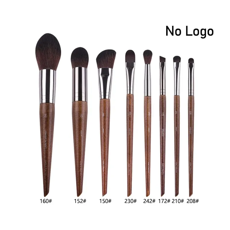 Pennelli per trucco occhi in legno naturale set completo Ombretto Pro Crease Kit per trucco sfumino evidenziatore sopracciglio Pennello per ciglia labbra pratico — image 33