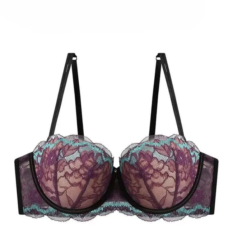 Soutien-gorge minimiseur violet, grande taille, dentelle douce, sans fil, Anti-affaissement, grand buste, aspect plus petit, respirant, offre spéciale, M-XL — image 4