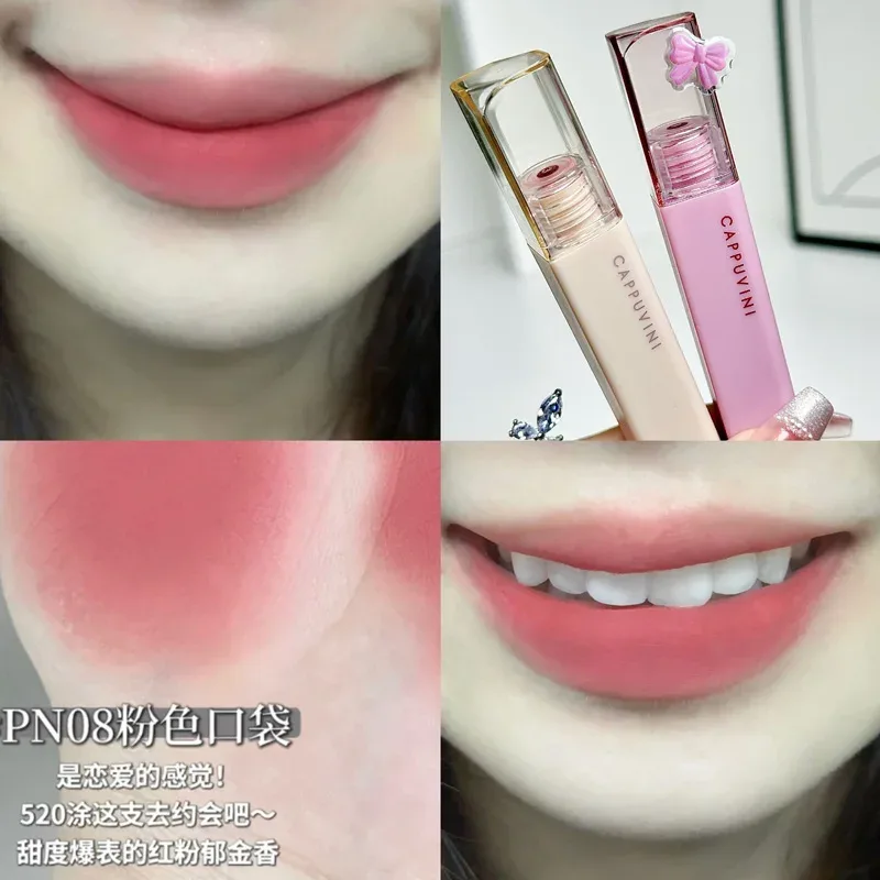 Cappuvini Matte Lip Gloss ความอิ่มตัวต่ำสีเทาสีชมพู Liquid ลิปสติก Waterproof Non-Stick No Fade Lip Tint เกาหลีแต่งหน้าเครื่องสำอาง — image 10