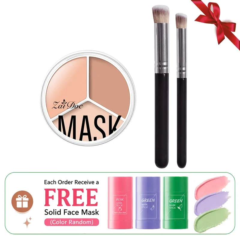 ZaiDoc 3 สีคอนซีลเลอร์ Palette Full Coverage Long Lasting Cream Corrector สำหรับสิว Dark Circles Eye กระเป๋าธรรมชาติแต่งหน้า 15g แต่ละ — image 10