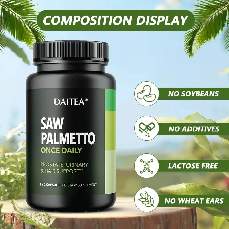 Daitea Saw Palm Capsule Supplément de santé de la Prostate soutient la santé des voies urinaires soutient la santé de la vessie favorise la croissance des cheveux — image 2