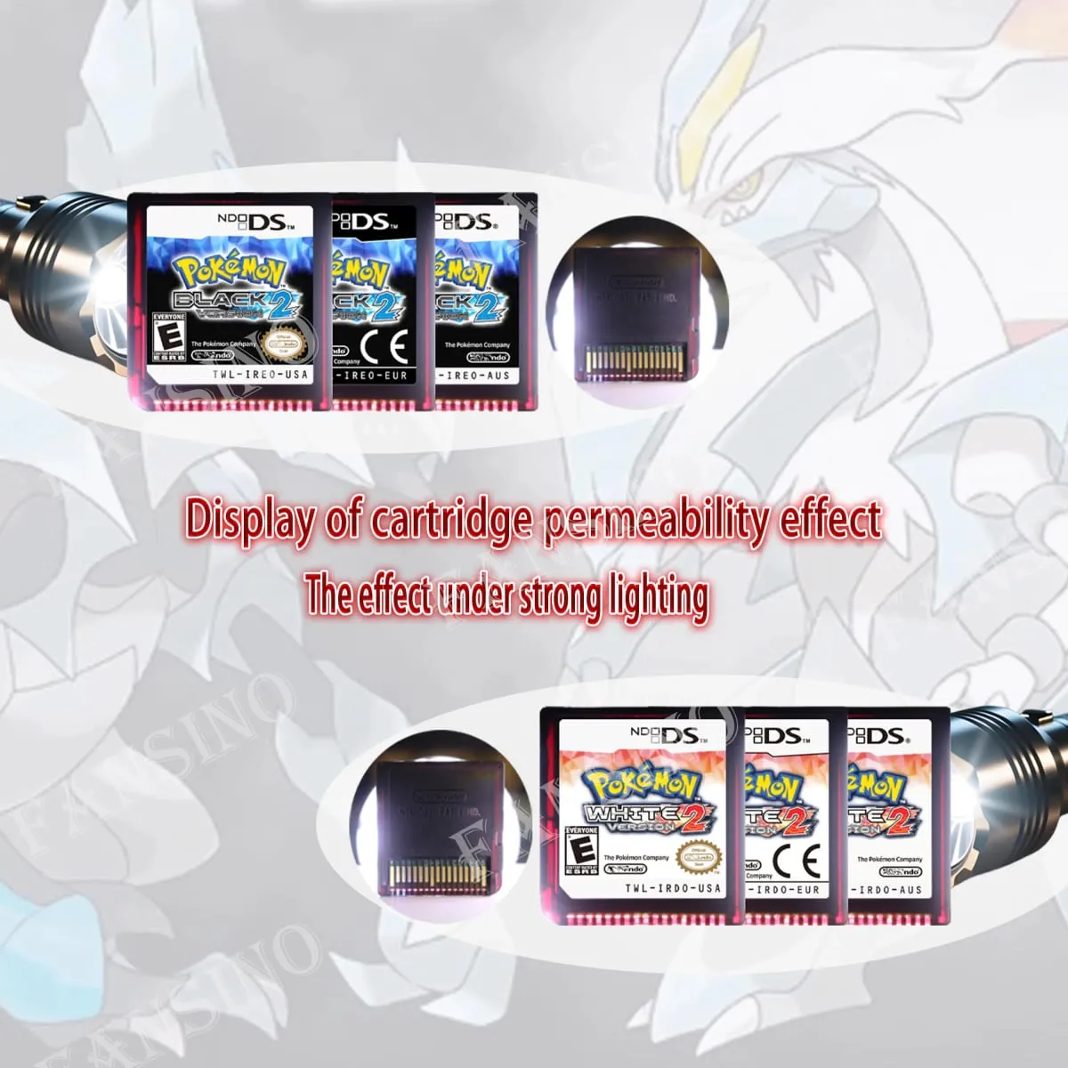 (USA EUR AUS) pokemon สีดำสีขาว 1/2 รุ่นคุณภาพสูงแท้ 1:1 แบบจำลอง DS เกมสำหรับ DS 2DS 3DS คอนโซล — image 3