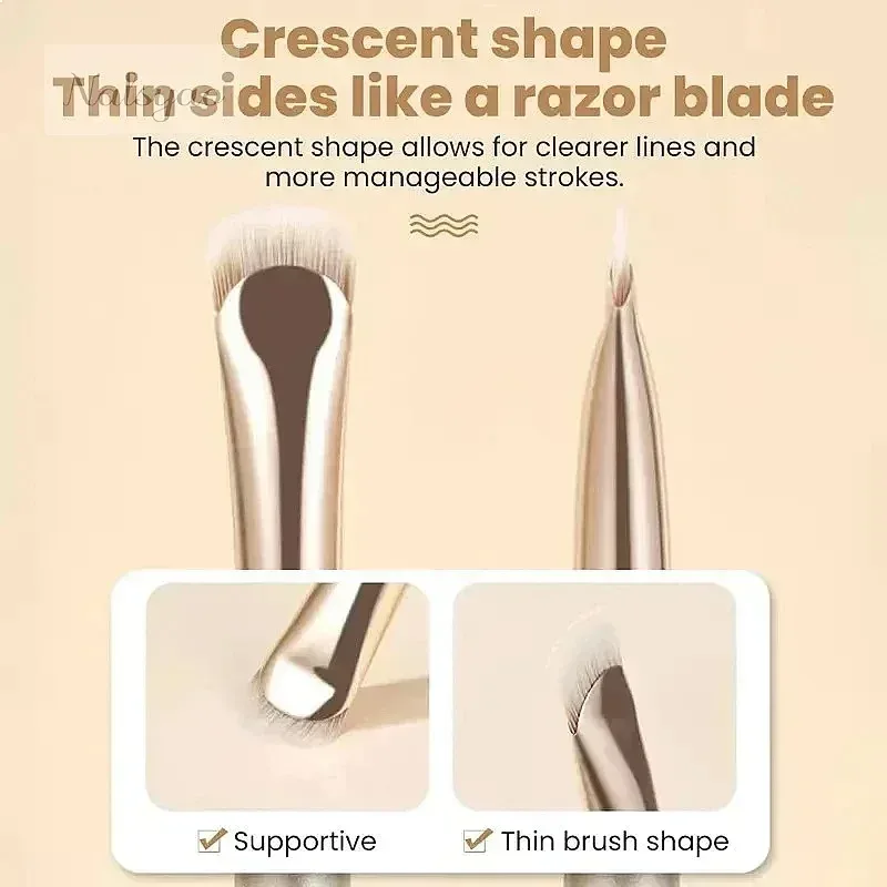 Pinceaux de maquillage pour Eyeliner incurvés, de précision, doux, pour fard à paupières, pointus et fins, petits outils pour les taches sur les yeux, cosmétiques, 2/1 pièces
