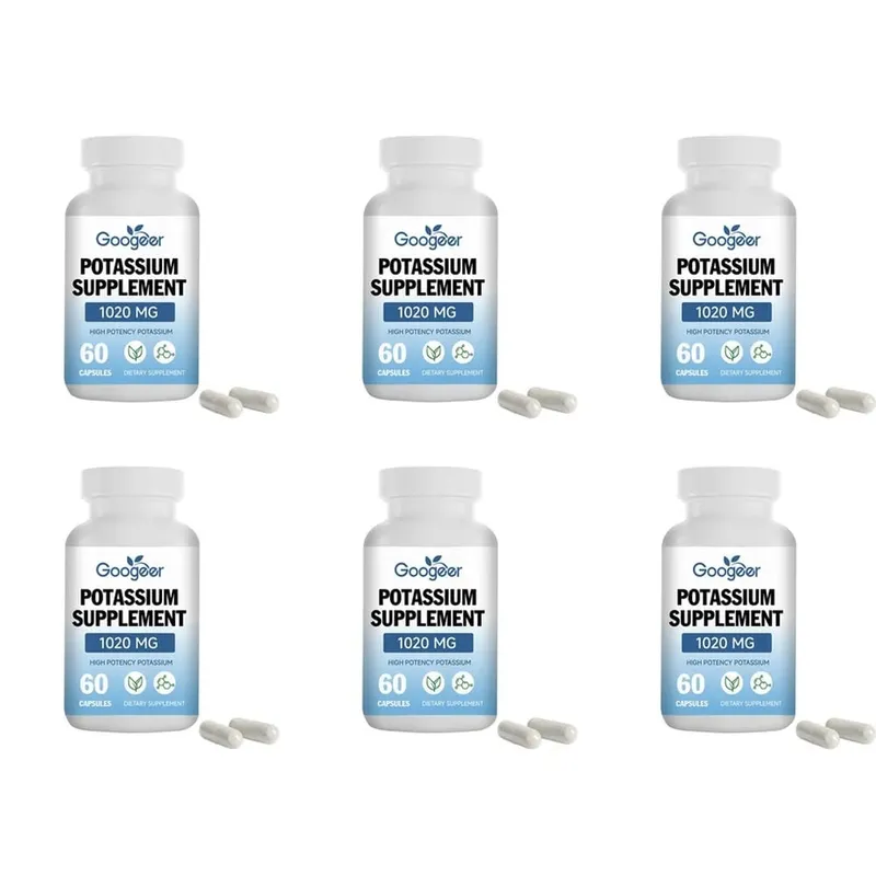 Googeer โพแทสเซียมแคปซูล 1020 Mg ศักยภาพสูงระดับโพแทสเซียมสนับสนุนแร่ธาตุ Intake Gap เติมการดูดซึม 60 แคปซูล — image 12