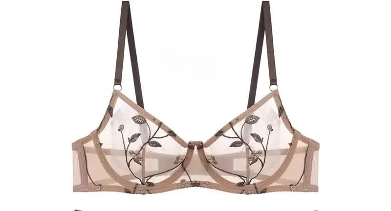 Reggiseno con ferretto ricamato in pizzo stile europeo minimizzatore busto grande supporto anti-cedimento comfort morbido lingerie S-XL — image 9
