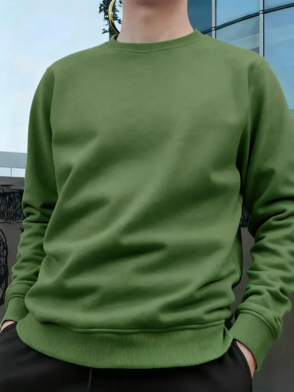 Jersey de cuello redondo para hombre, sudaderas grandes de Color sólido, camisetas para correr al aire libre para primavera y otoño, sudaderas con capucha informales para hombre, ropa de calle