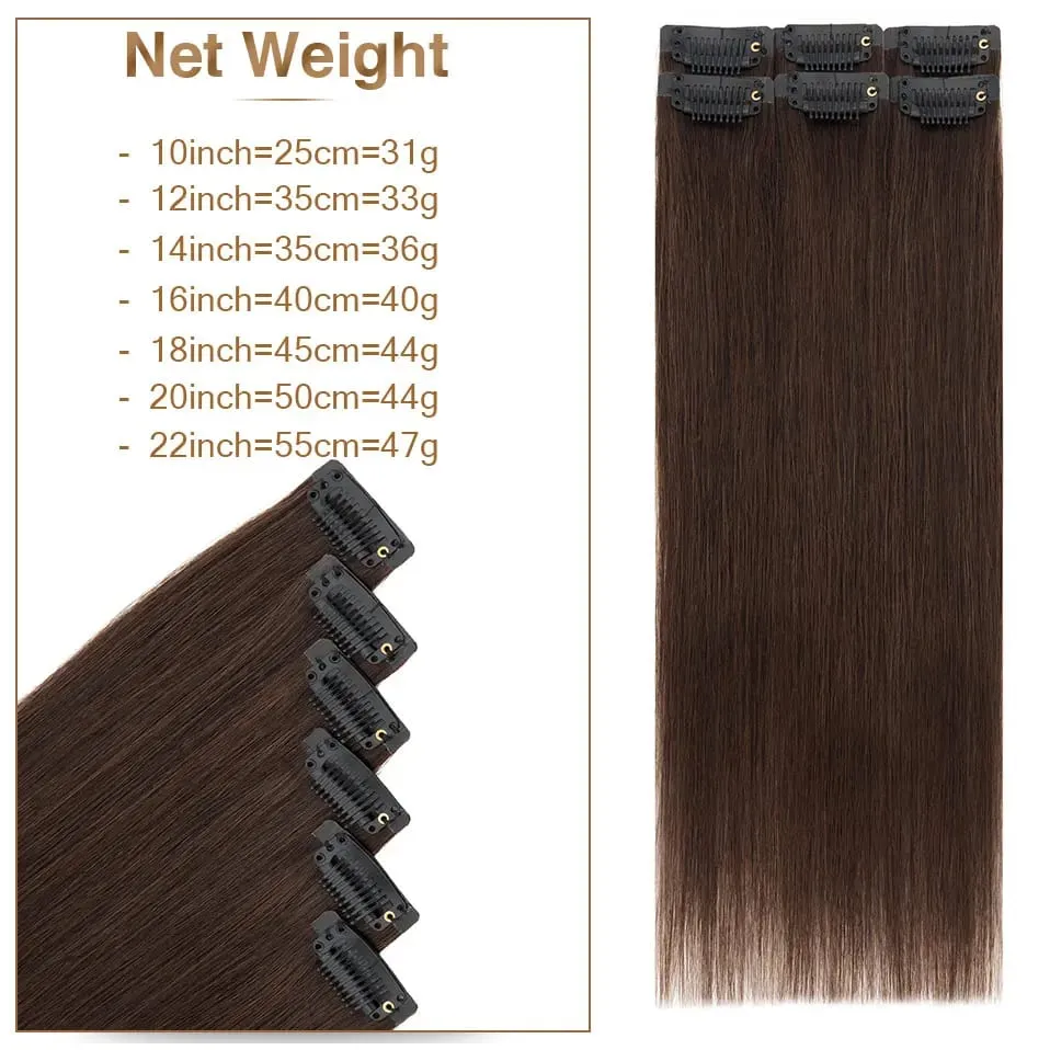S-noilite Nahtlose PU-Haarverlängerung mit dünnem Schuss, 6 Stück, Clip-in-Haarverlängerungen aus echtem Menschenhaar, glatt, weiche Seide, Clip-in-Verlängerung für Frauen — image 3