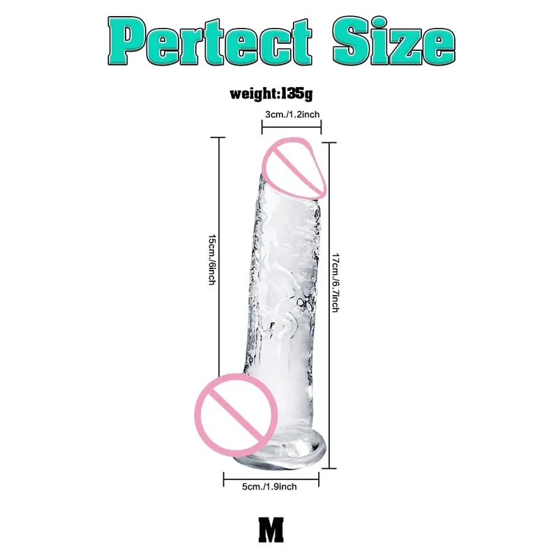 Různé velikosti Transparentní Soft Jelly Dildo Realistické Falešný Dick Penis s přísavkou Sexuální pomůcka pro masáž bodové vagíny G pro ženy — image 7