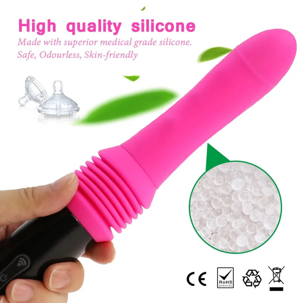 Kính Thiên Văn Dương Vật Giả Máy Rung Tự Động Lên Xuống Máy Mát Xa Điểm G Đâm Có Thể Thu Vào Âm Hộ Rung Kích Thước Lớn Đồ Chơi Tình Dục Cho Nữ — image 4