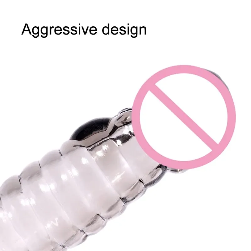 Extension de pénis anneaux de coq retarder l'éjaculation préservatifs de pénis réutilisables manchon de bite Silicone gland vagin masseur jouets sexuels pour hommes — image 2