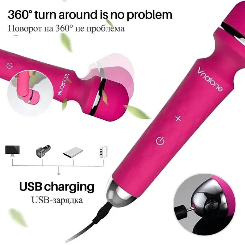 Nalone Krachtige Vibrator Optioneel 3 Nozzles USB Opladen Toverstaf AV Vibrator Stimulator Trillingen Dildo Volwassen 18+ Vrouwen Seksspeeltje