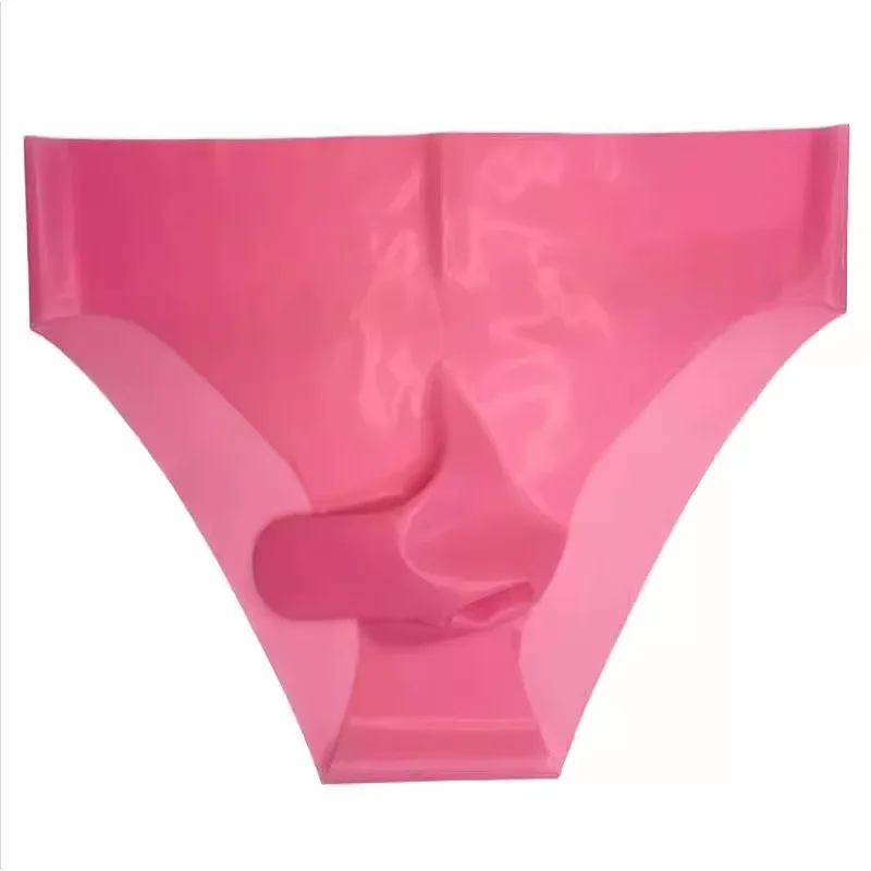 Men's Sexy Latex Sheath Underpants Seamless Rubber Briefs See-Through Male Sissy Couple Low Waist Erotic Tight Safety Panties — image 20
