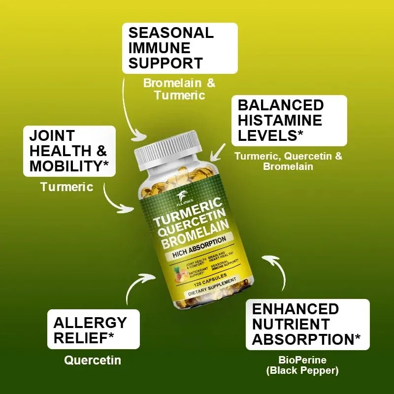 ซื้อ 2 แถม 2 ฟรี! ขมิ้น Quercetin Bromelain แคปซูล Triple-Action Anti-Inflammatory Support for Joint Health & Immunity — image 4