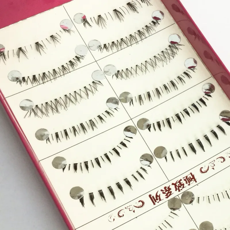 10 Pairs Sahte Yumuşak Alt Kirpik El Yapımı Alt Göz Kirpikleri Alt Yanlış Kirpik Temizle Bant Alt Kirpikler