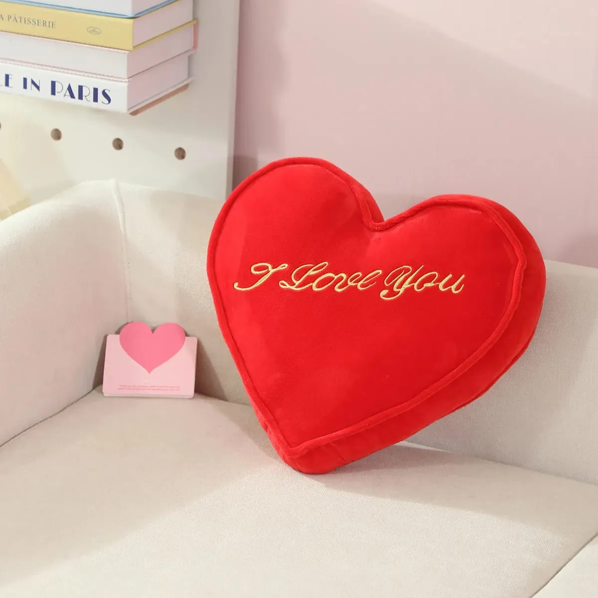 35x30 ซม.หัวใจสีแดงหมอน Plush ตุ๊กตา I LOVE U กลับสนับสนุนเบาะรองนั่งนุ่มวันวาเลนไทน์ party ตกแต่งแฟนของขวัญ — image 6