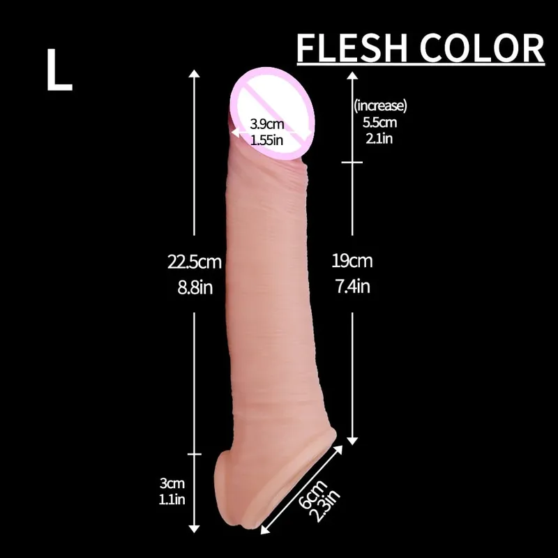 Manicotto per l'erezione dell'addestramento del pene Uomo adulto sexy Manicotto del pene in silicone Anello del rubinetto Estensore Giocattolo del sesso maschile Cazzo dildo — image 10