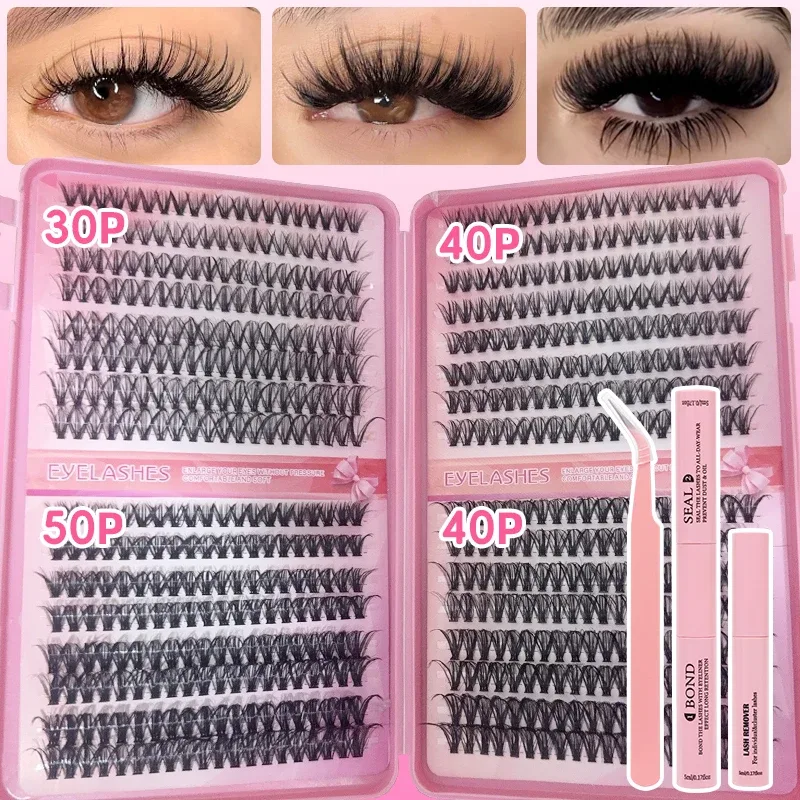 DIY Manga Spiky Cluster Lash Extensions Přirozený mega objem Individuální předřezané segmentované řasy pro domácí líčení očí — image 5