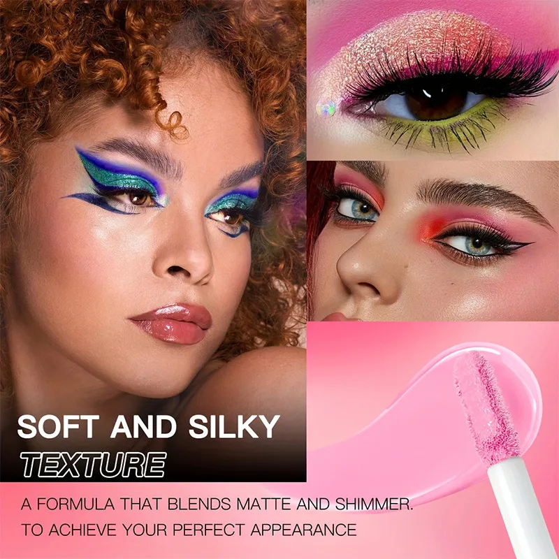 Fard à paupières mat, 6 couleurs, résistant à l'eau et à la sueur, longue durée, facile à colorer, à reflets bleus, liquide naturel, maquillage — image 3