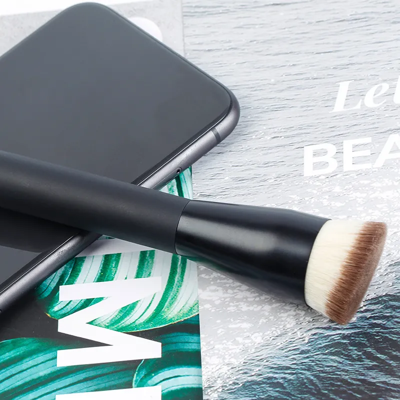 Flat Top Foundation Makeup Brushes Flat Angled Synthetic Hair Face Contour Foundation Liquid Cream Bronzer Buffing Makeup Tool — image 3