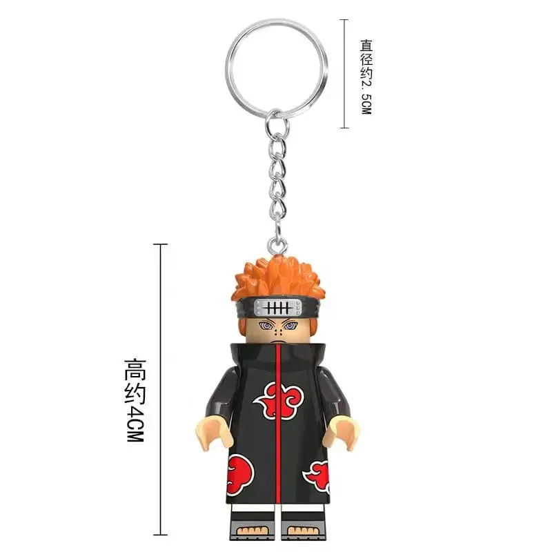 6style vacker handgjord 3D tecknad Naruto anime kringutrustning nyckelring söt mini rörlig figurer Huvuden Montering nyckelring present — image 8