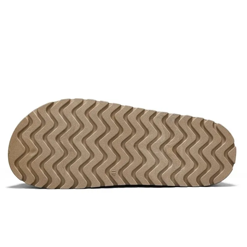 Loafers Kasual Suede Beige Lelaki dalam Saiz Besar Kasut Berjalan Tak Licin Bertapak Tebal Selesa Kasut Bergaya dan Bergaya 2025 — image 6