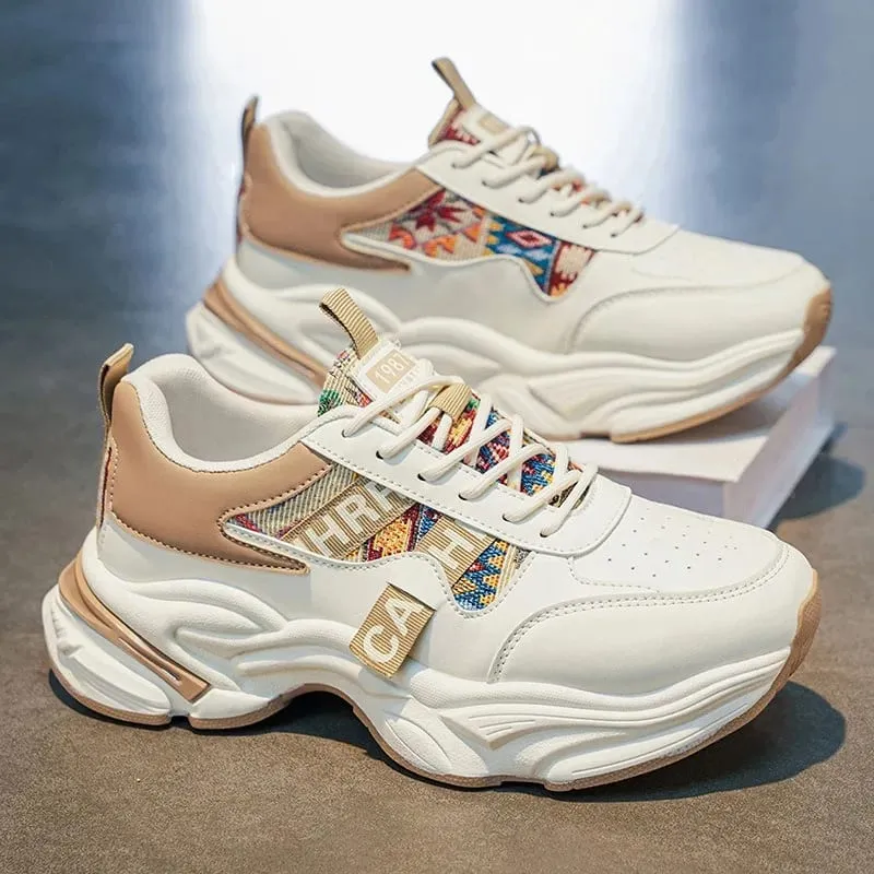 Baskets montantes coréennes pour hommes, chaussures de course respirantes à plateforme antidérapante, chaussures de sport d'extérieur résistantes à l'usure, printemps, 2026 — image 3