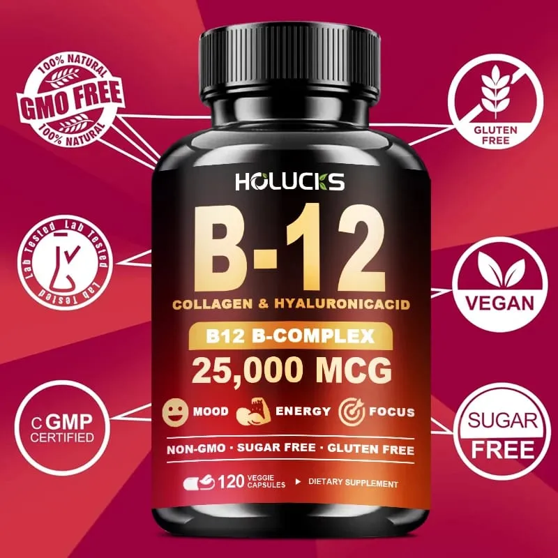 Suplemen Vitamin B12 Kompleks Manfaat Fungsi Otak & Jantung Mendukung Metabolisme Pembelajaran Memori Membantu Meningkatkan Energi Alami — image 7