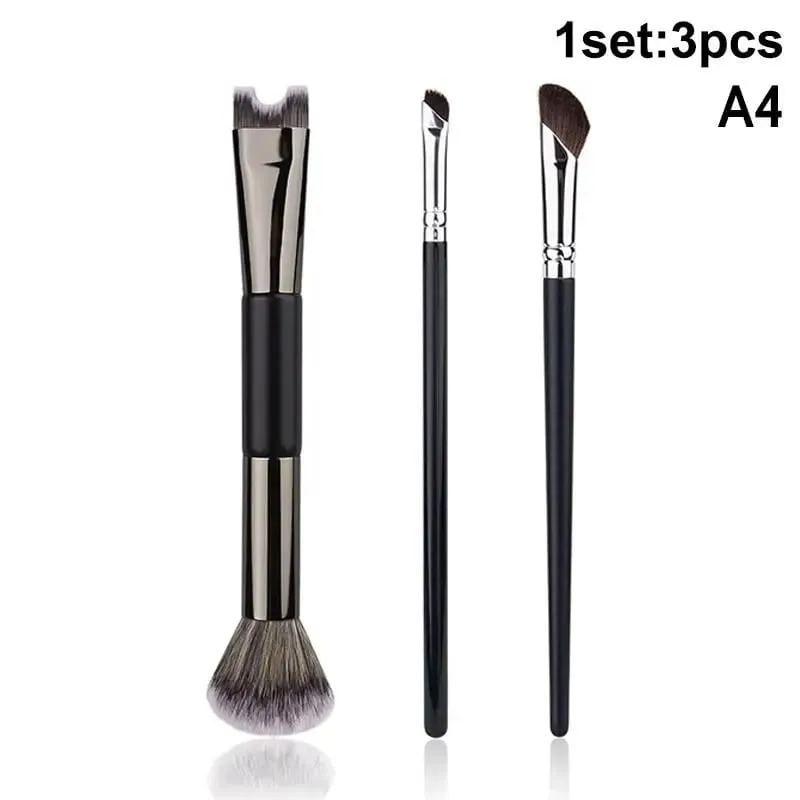 Štětec na make-up s dvojitou hlavou ve tvaru písmene U Sada štětců na kontury nosu Štětec na kontury obličeje pro přesné tvarování nosu