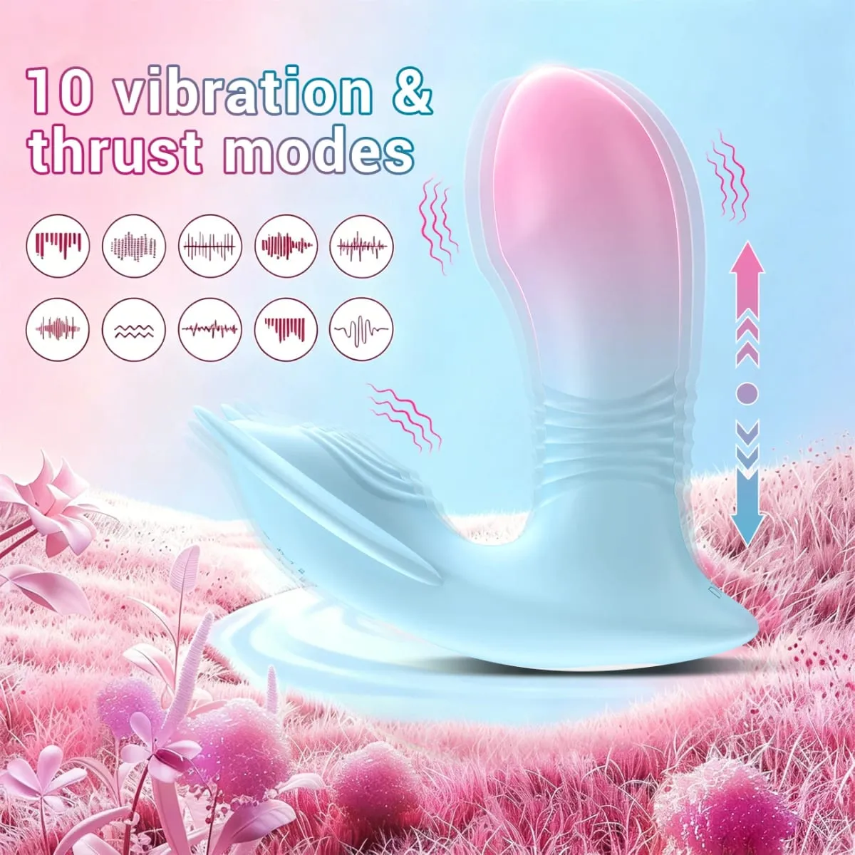 Teleskopický nositelný vibrátor s aplikací Remote 10 Vibrační bodové G bodové dildo s tekutou silikonovou vaginální masáží Sexuální hračky pro dospělé — image 3