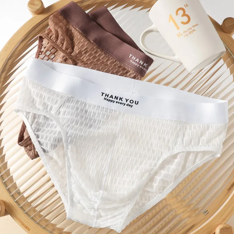 โปร่งใสตาข่ายชุดชั้นในชาย Ultra Thin Sheer กางเกงกางเกงระบายอากาศถุงน่องกางเกงนุ่มชุดชั้นใน Low Rise Knicker — image 4
