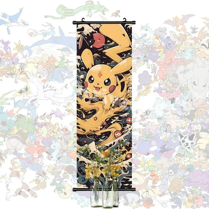 Poster stampato Anime Opere d'arte da parete Gengar Immagini Charizard Dipinto su tela Pikachu Appeso Pergamene Home Room Decor — image 31