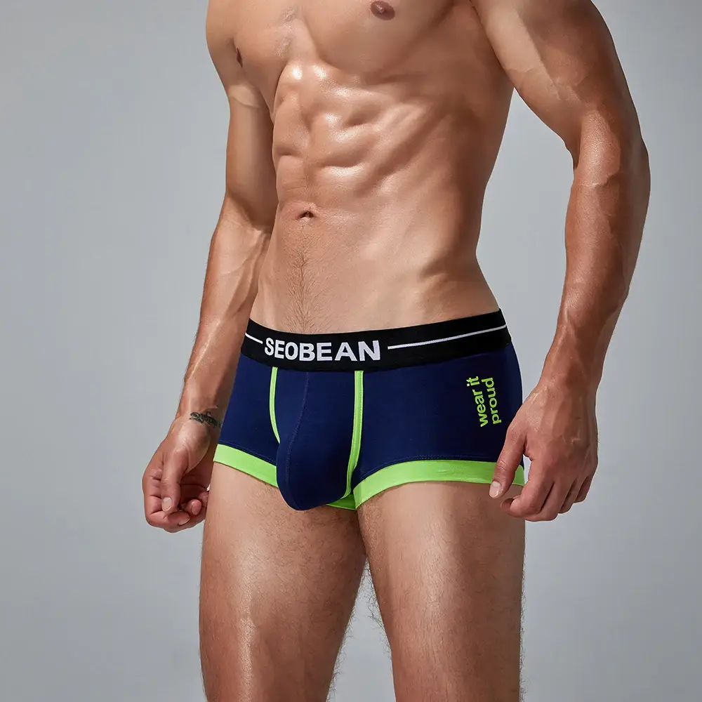 Seobean 4-Pack Men's Cotton Underwear Comfortable Breathable Sweat-Absorbent Flat-Bottom Briefs — image 3