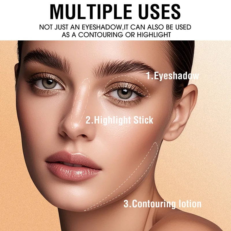 Bâton de fard à paupières Double tête, 16 couleurs, nacré, chatoyant, marron, crème hautement imperméable, crayon d'ombre à paupières, maquillage longue durée pour les yeux — image 4