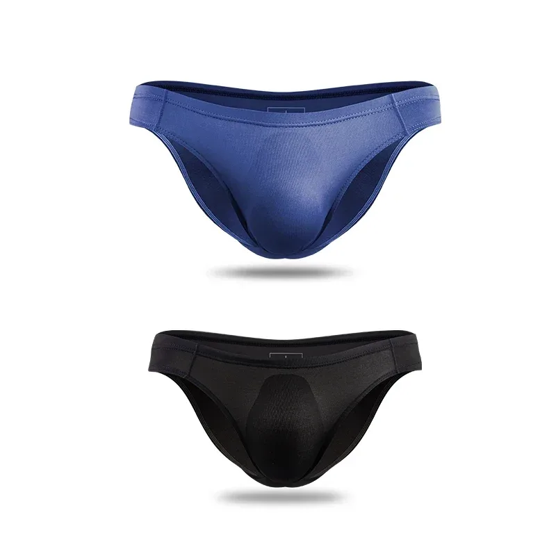 2 pezzi mutande da uomo in seta di ghiaccio traspirante sexy sottile U convesso trasparente un pezzo pantaloncini a triangolo a vita bassa testa — image 22