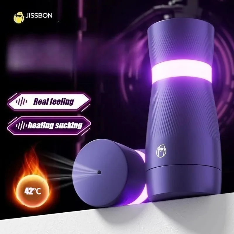 Jissbon Suction Masturbator Cup Pemanasan Pintar 7 Kelajuan Bergetar Pussy Stroker Sebenar Omboh Blowjob Mainan Seks untuk Lelaki — image 2