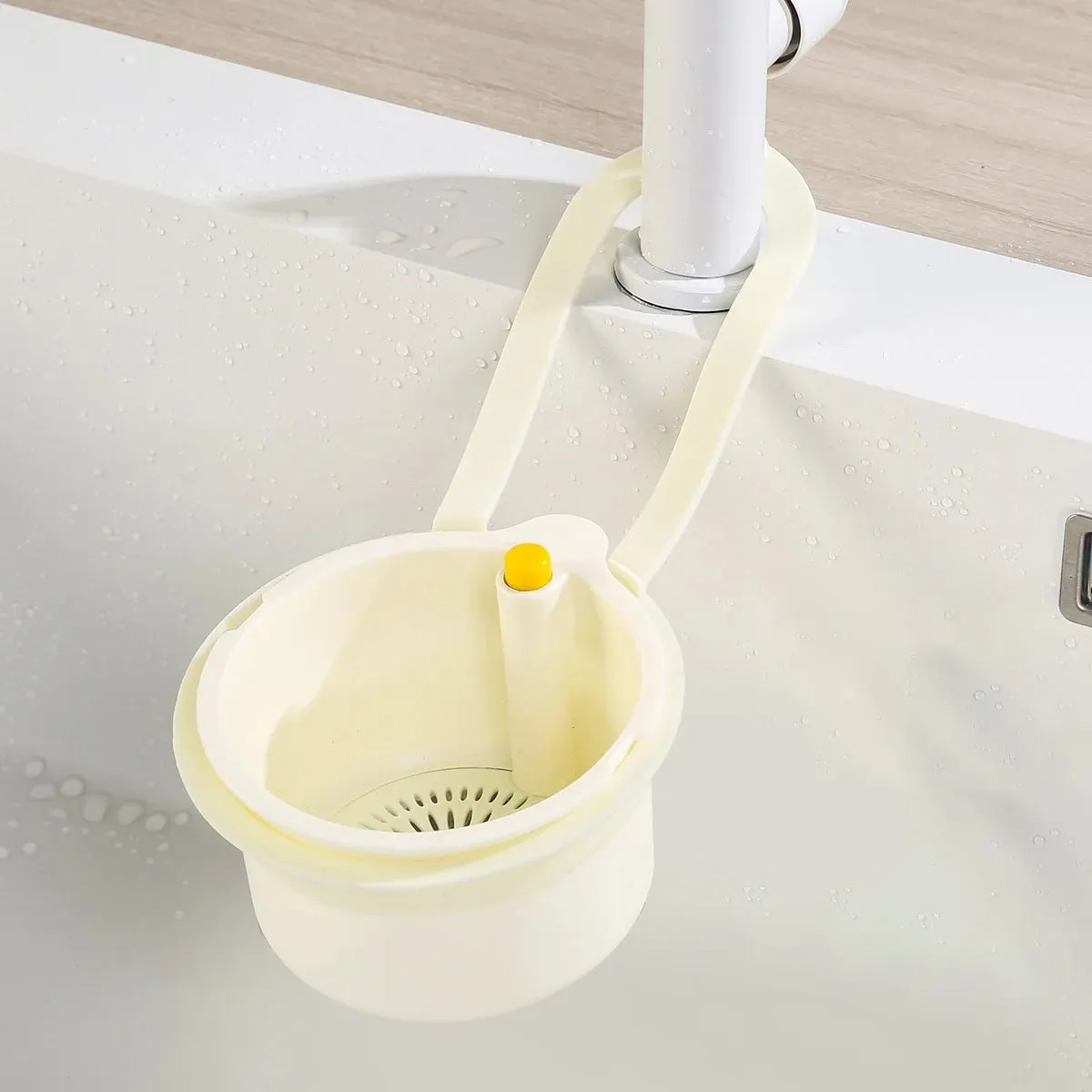 Cesta de drenagem de pia suspensa, tampa inferior destacável, filtro de lixo de cozinha, filtro de resíduos de alimentos, cesta de água de limpeza — image 11