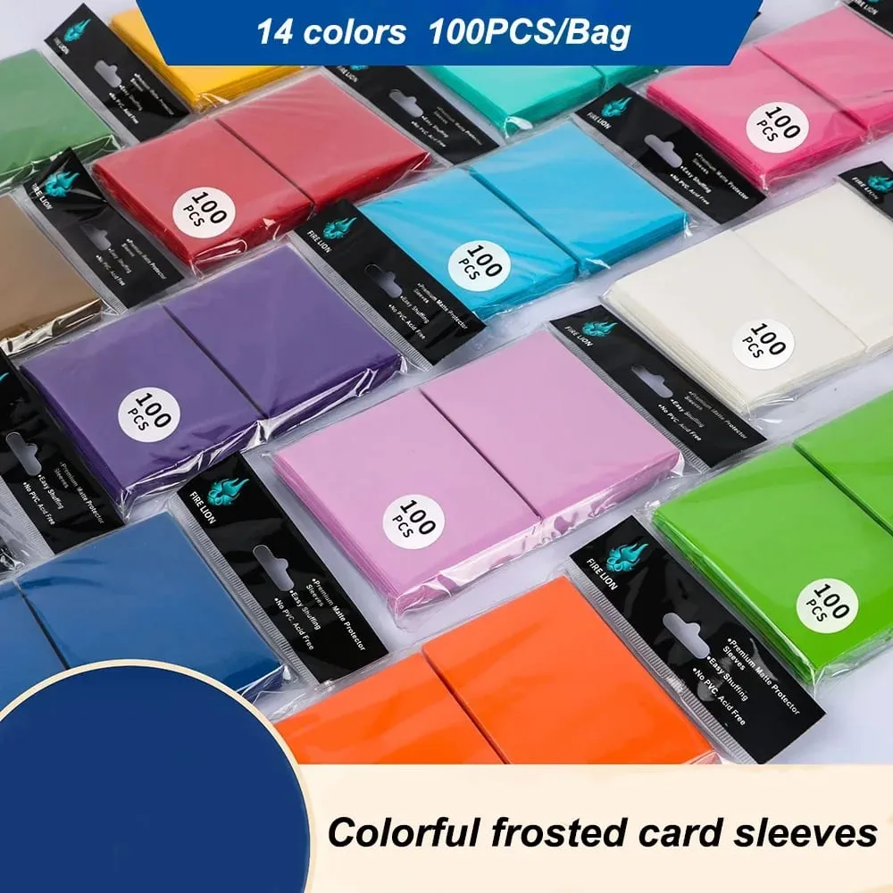 62x89mm 100PCS/Set Solid Matte Trading Card Sleeves Top Loading Japanese Size Card Protector for YGO — image 1