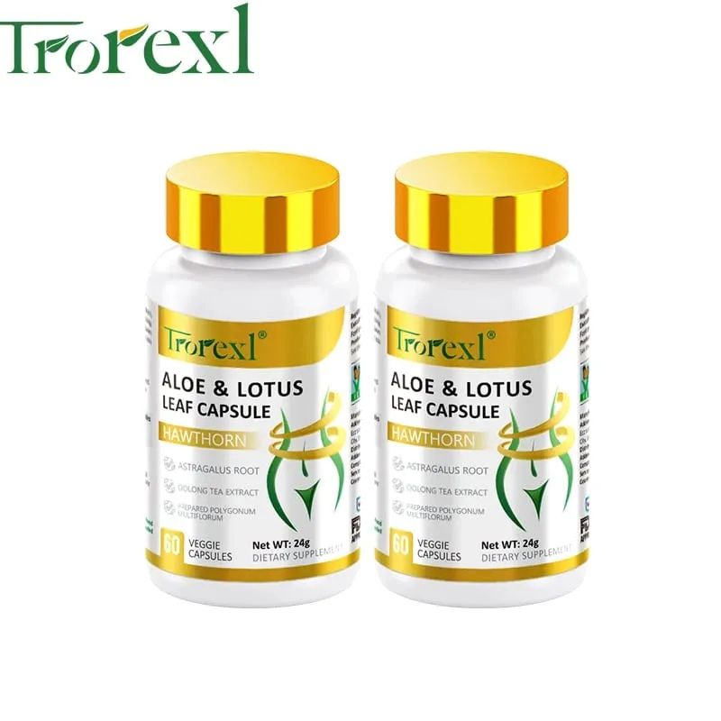 Aloe & Lotus Leaf Capsules Flat Tummy Pills Appetite Suppressant Detoxification Preserve Lean — image 9