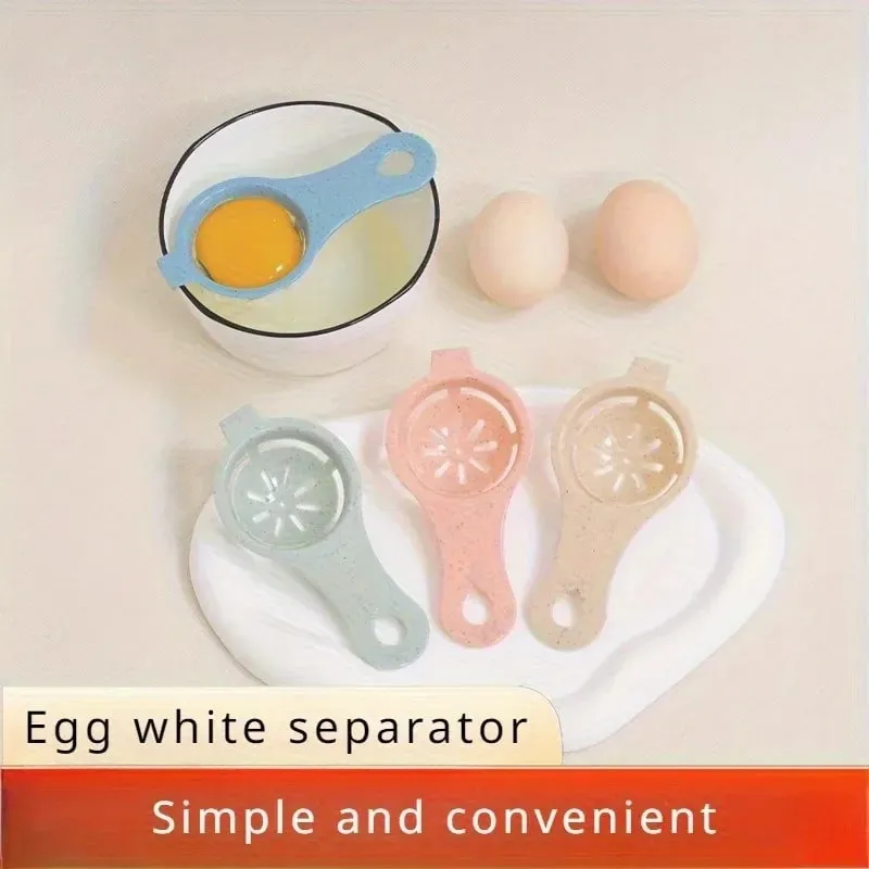 1pc Pemisah Telur Jerami Gandum Mampan - Penapis Kuning & Putih Mudah Untuk Membakar Alat Dapur