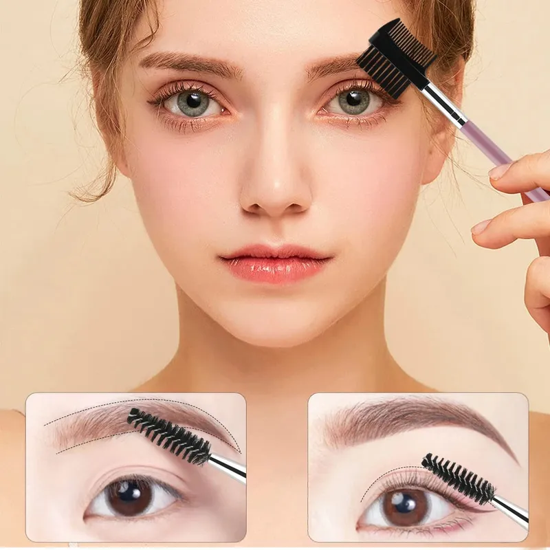 1/2/5 Chiếc 3 Đầu Lông Mày Mi Shaper 2 Đầu Bàn Chải Trang Điểm Chải Lông Dụng Cụ Đựng Mỹ Phẩm Với 3 Bàn Chải Spoolie Khác Nhau — image 4