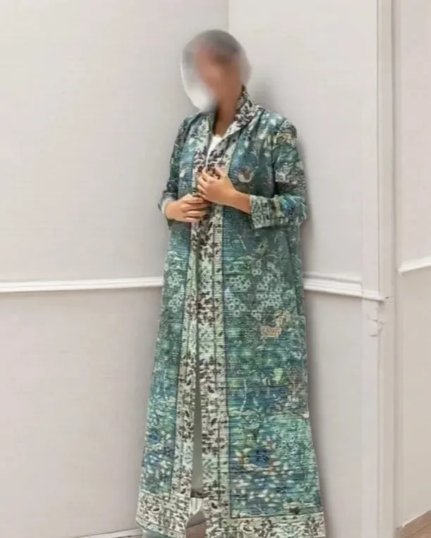Frauen Falten Miyake Plissee Abaya Langarm Druck Faltbare Kragen Robe Strickjacke Mantel Neue Winter Mode Original Design 2026 — image 27