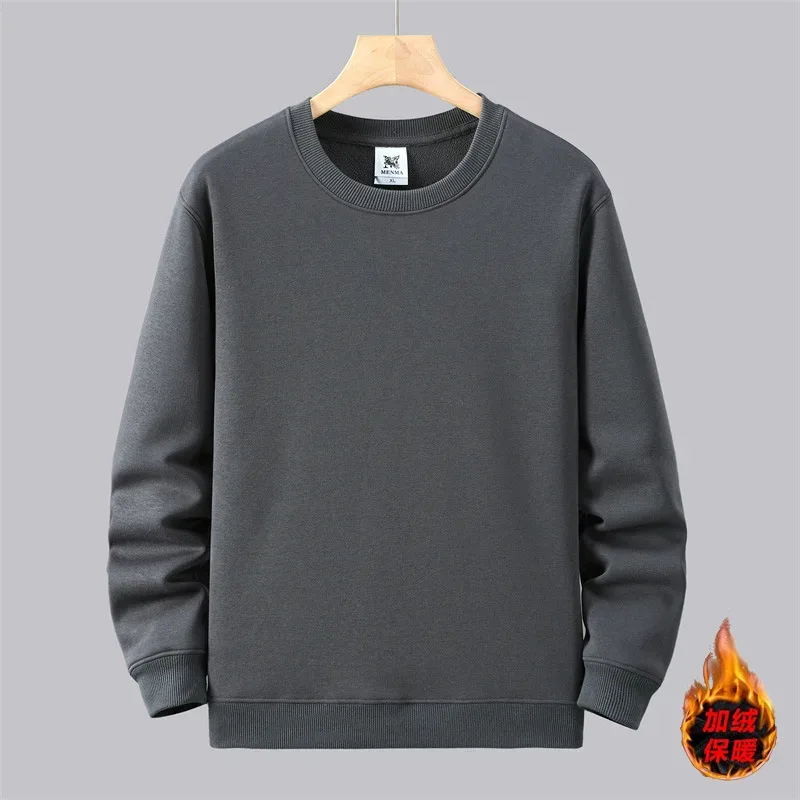 Large Size Men's Sweatshirt Crewneck Pullover Male Extra Big Plus 7XL 10XL 12XL Autumn Winter Fleece Lined Casual Clothing Loose — image 6