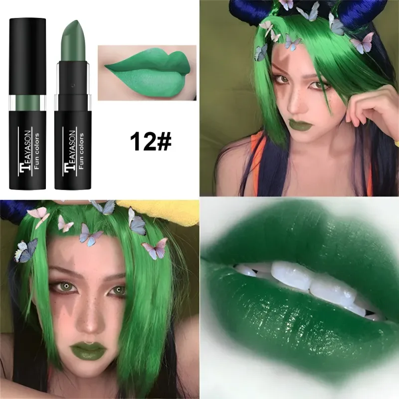 Clay Nude Lip Primer คอนซีลเลอร์ Cover Dark LIPS Stick ยาวนาน Gothic Matte สีดำฮาโลวีนสีขาวคอสเพลย์แต่งหน้า Lip BASE — image 17