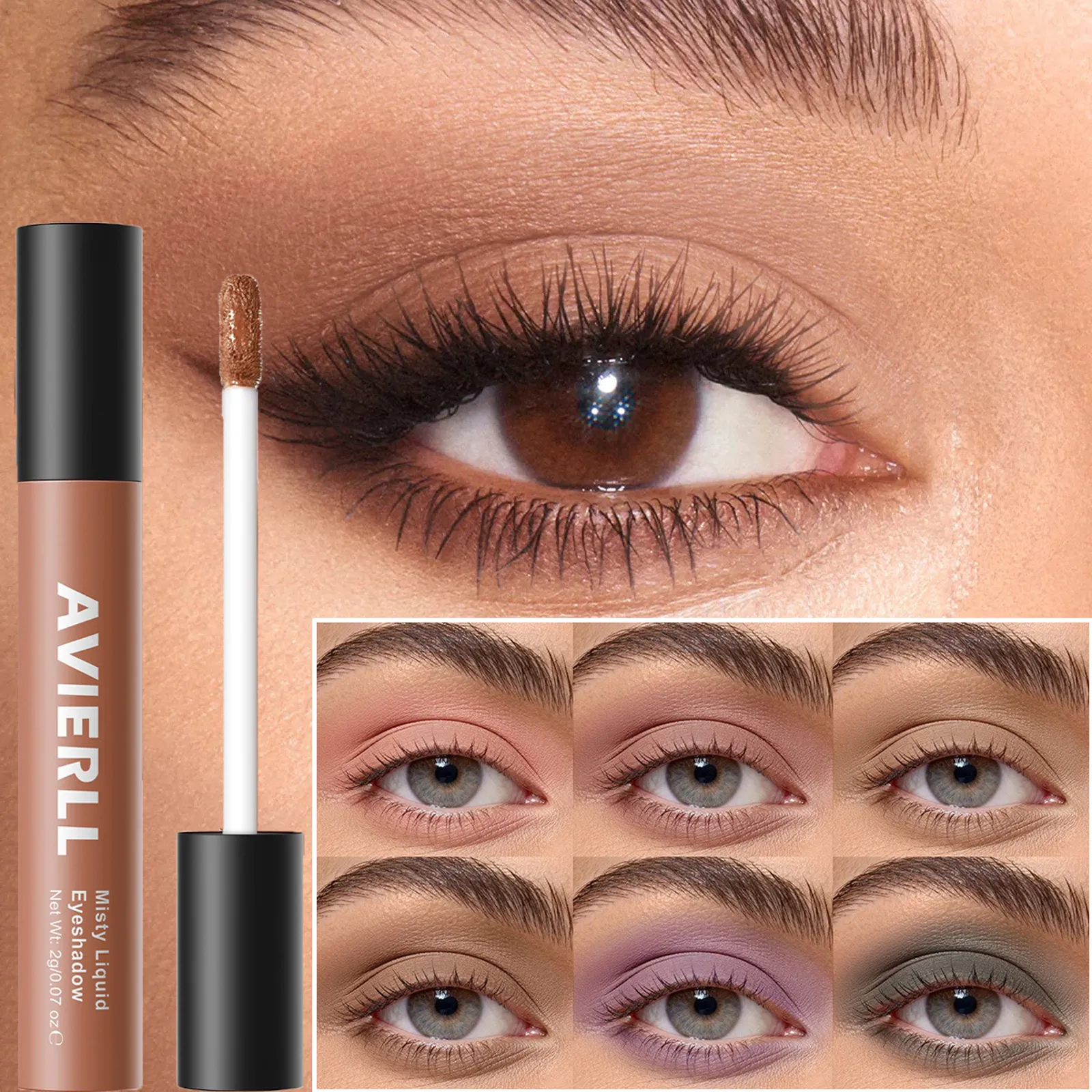 10 Warna Matte Nude Eye Bronzer Pembayang Mata Cecair Kalis Air Mata Tahan Lama Shdaow Kontur Pipi Semulajadi Kosmetik Wanita — image 1